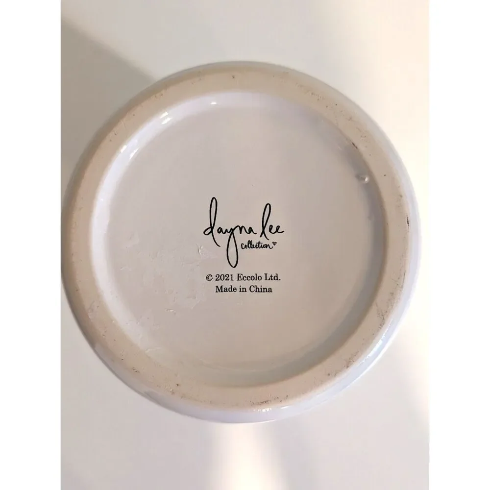 Modern Farmhouse Ceramic Sugar Jar Canister Cursive & Heart